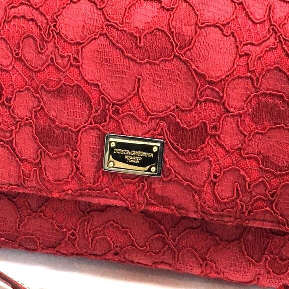 DOLCE & GABBANA Red Leather Shoulder Bag - Picture 5 of 6